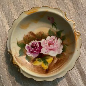 Vintage Rose Vanity Trinket Dish Beautiful piece. Cottage Core